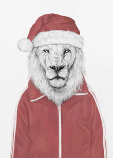 Décoration murale lion Père Noël