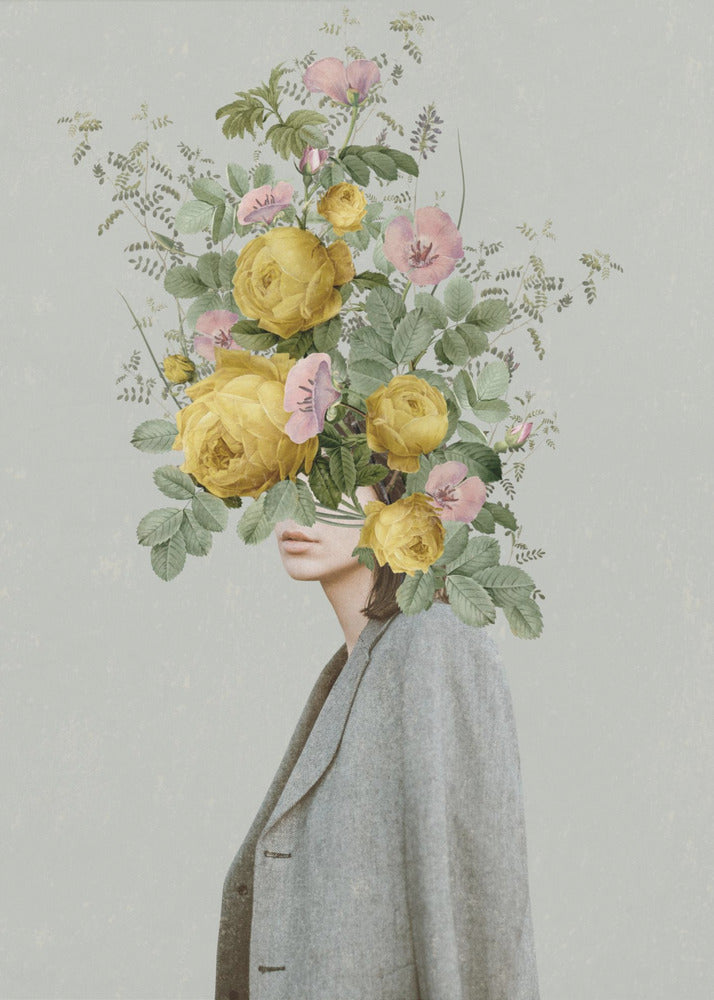 Art mural Bouquet jaune