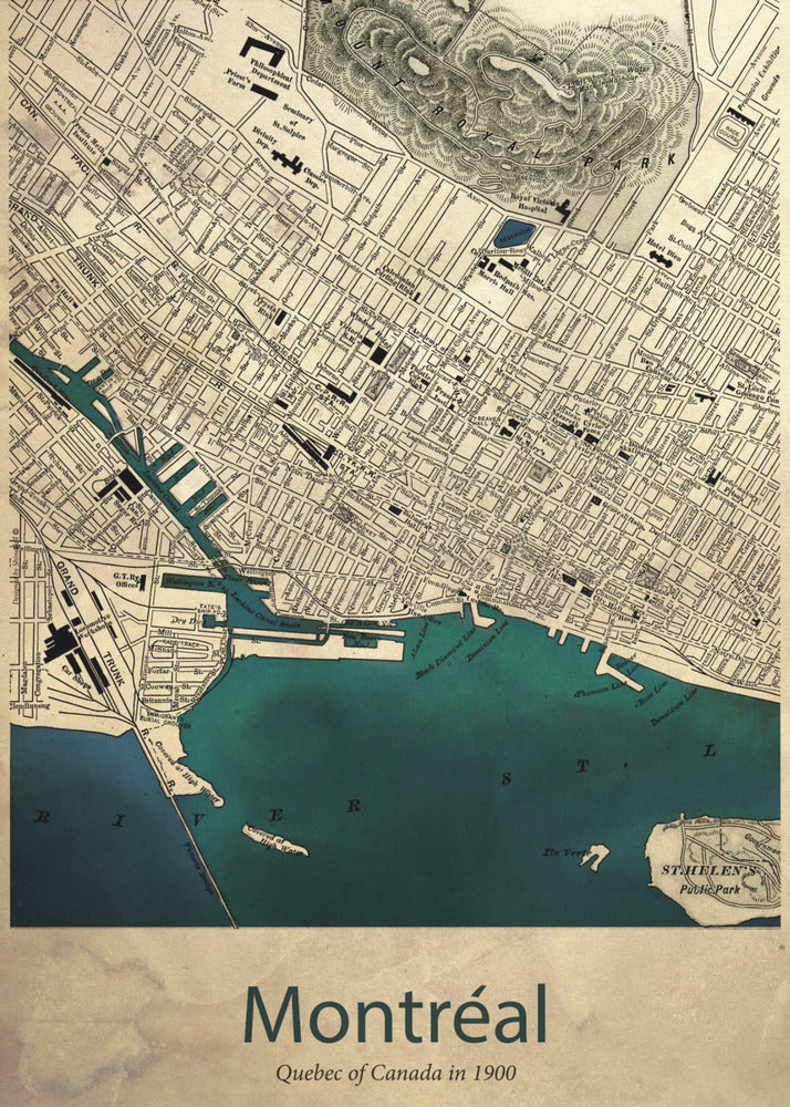 Carte de Montréal décorative