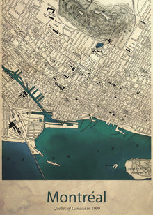 Carte de Montréal décorative