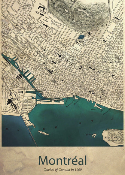 Carte de Montréal décorative