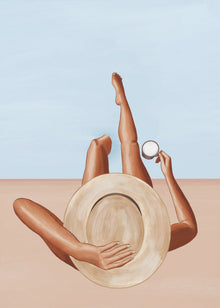 Décoration murale jeune fille au bord de la piscine