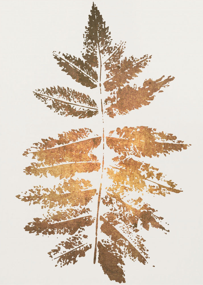 Décoration murale – Impression feuille de chêne (or)