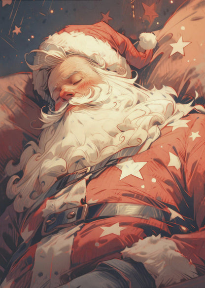 Décoration murale Le Père Noël endormi