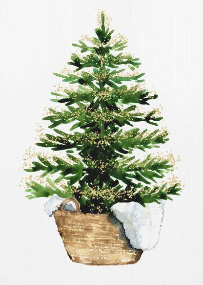 Décoration murale Sapin de Noël cosy aquarelle (2) Impression sur toile