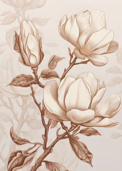 Décoration murale Fleurs beiges 1