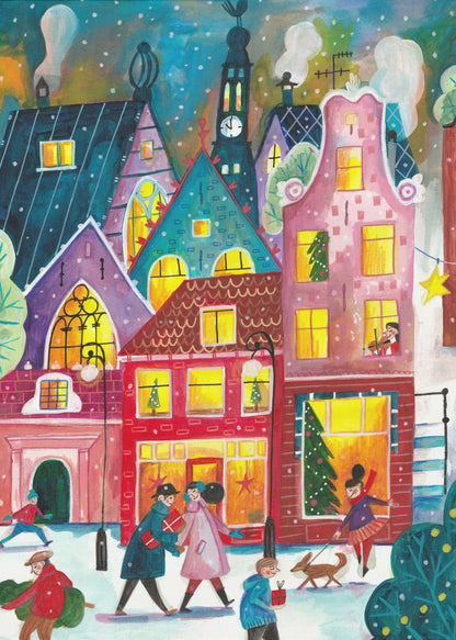Art mural Noël à Amsterdam Impression sur toile