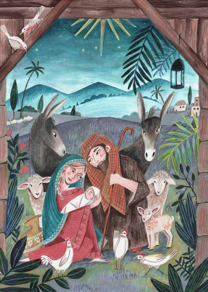 Décoration murale Noël avec Marie et l'Enfant Jésus Impression sur toile