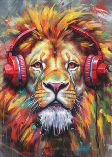 Décoration murale Lion avec casque animal
