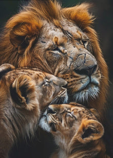 Affiche murale Famille de lions 2