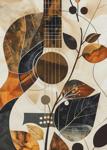 Collage guitare musicale (1) Impression sur toile