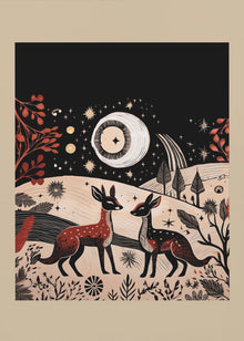 Art mural scandinave Folk et Tricot : Folklore Holiday 2 Impression sur toile