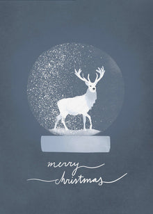 Toile murale imprimée cerf boule à neige
