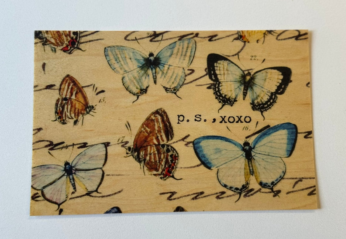 Wood Postcard - PS Xoxo