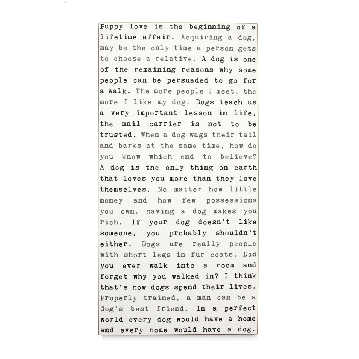 Typewriter Sign - Puppy Love