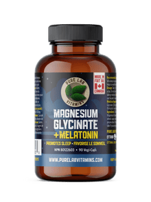 Glycinate de magnésium avec mélatonine 90 gélules végétales