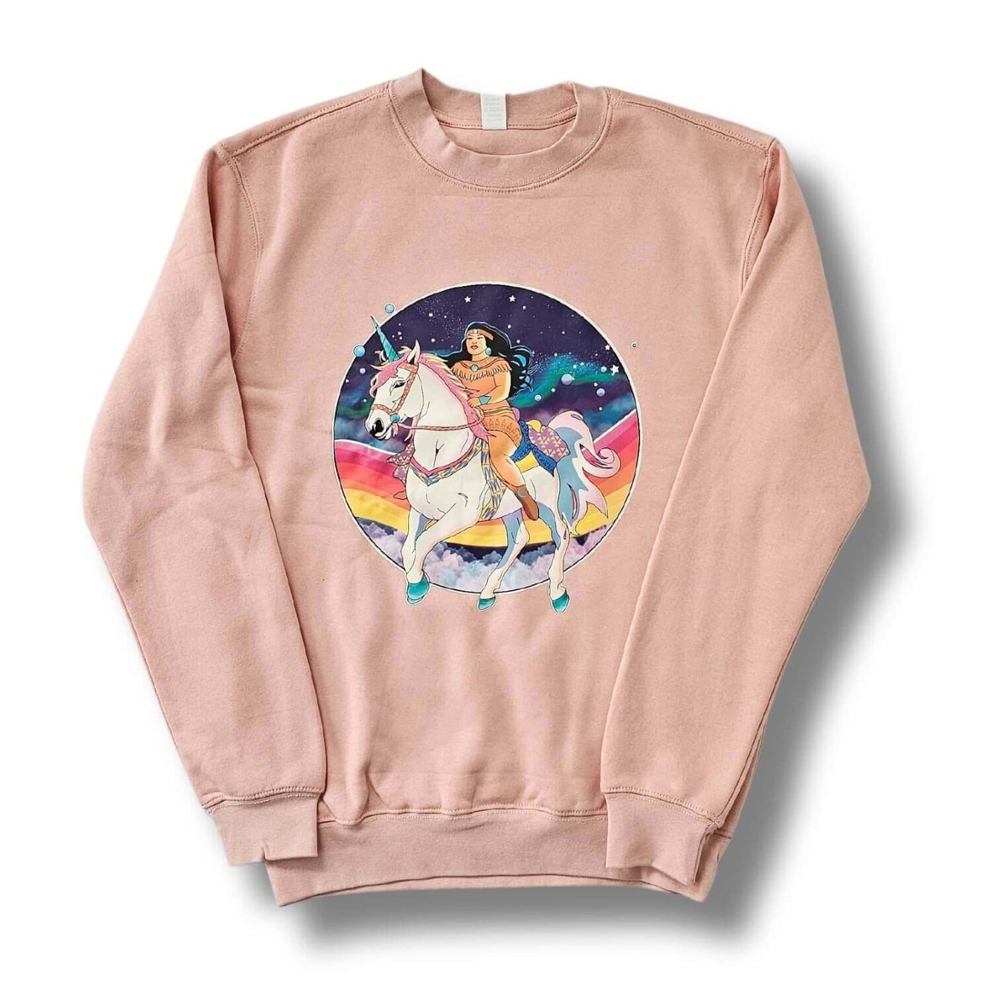 T-shirt col rond Femme Licorne Arc-en-ciel