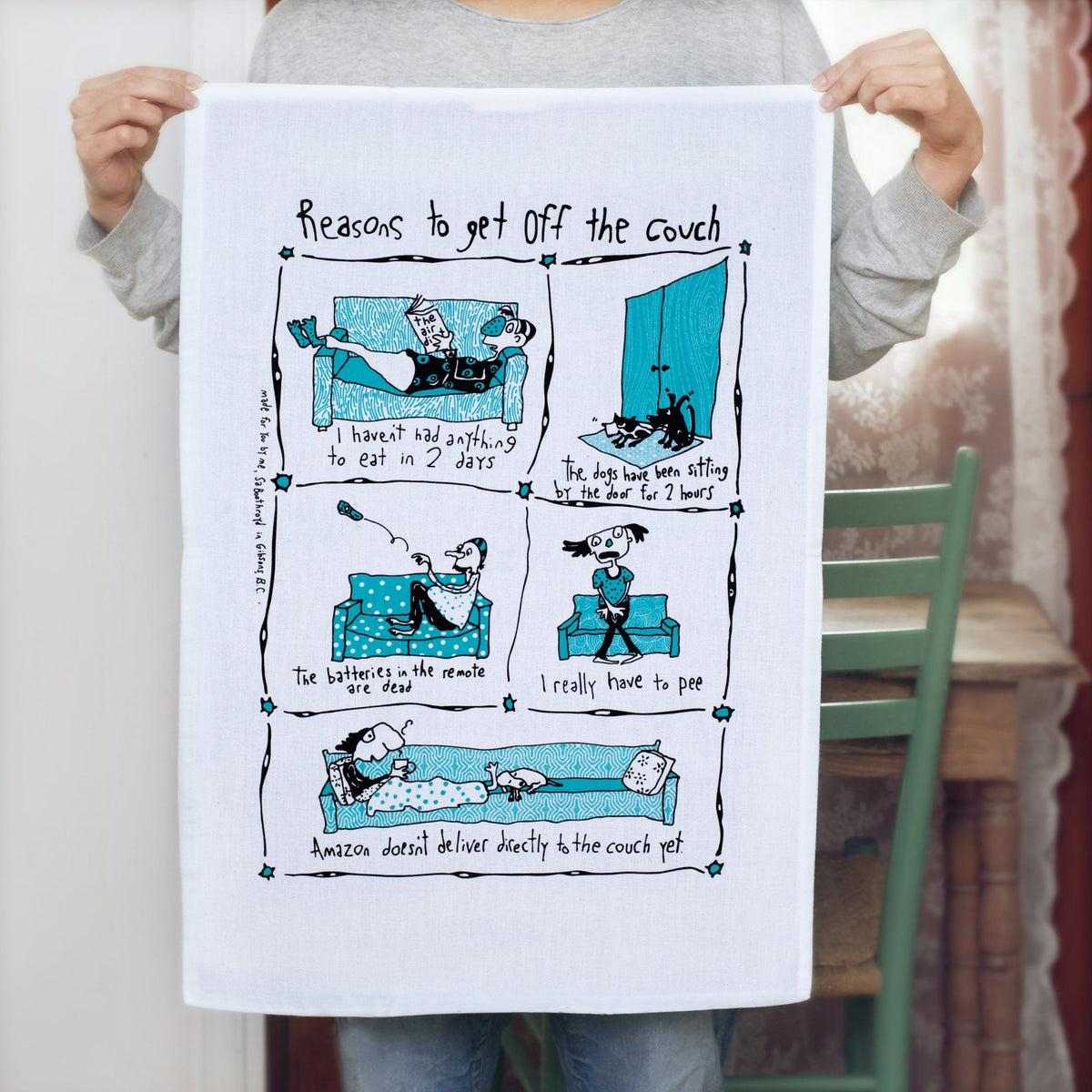Tea Towel - Reasons To Get Off Couch