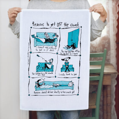 Tea Towel - Reasons To Get Off Couch