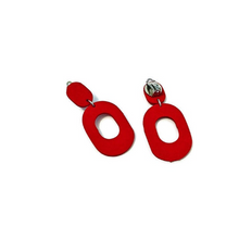 Open Oval Hoop Statement Earrings, Post or Clip On – "Pam"