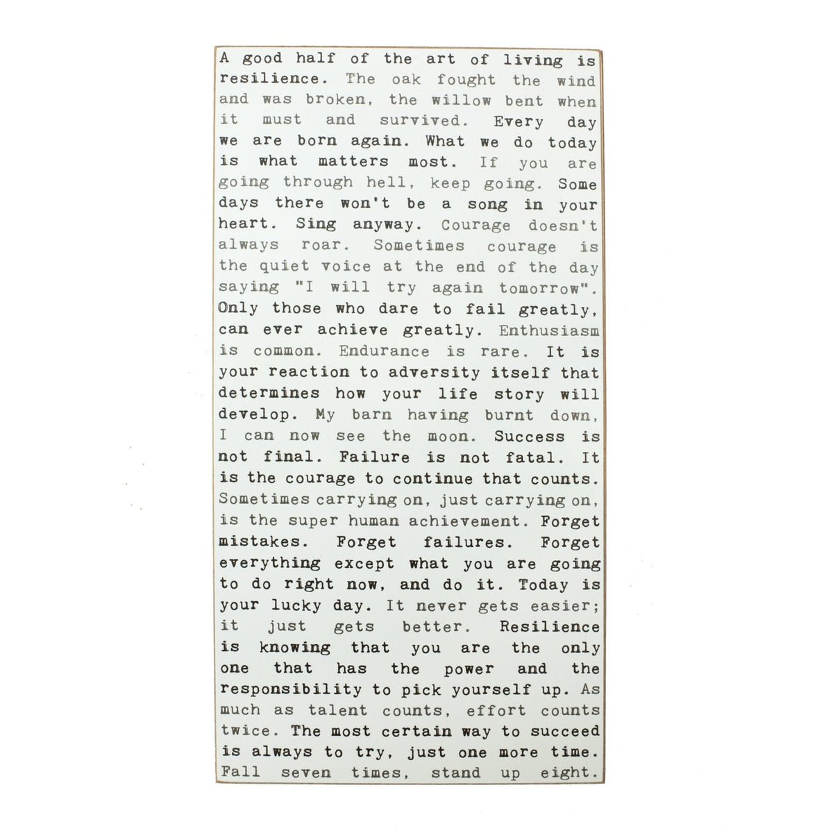 Typewriter Sign - Resilience