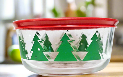 Plat de conservation Pyrex de 4 tasses - Sapins de Noël