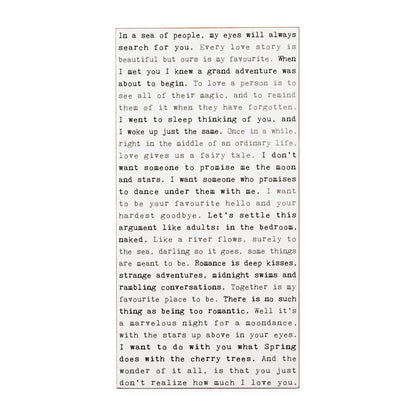 Typewriter Sign - Romance
