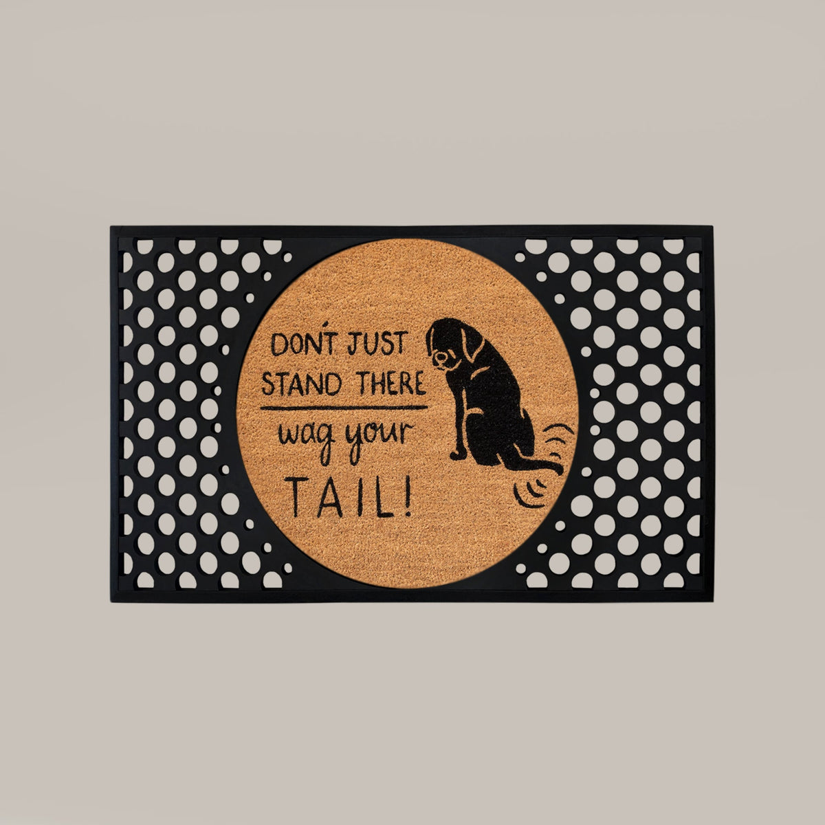 wag your tail round doormat set
