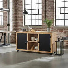 Buffet en manguier avec portes en acier noir