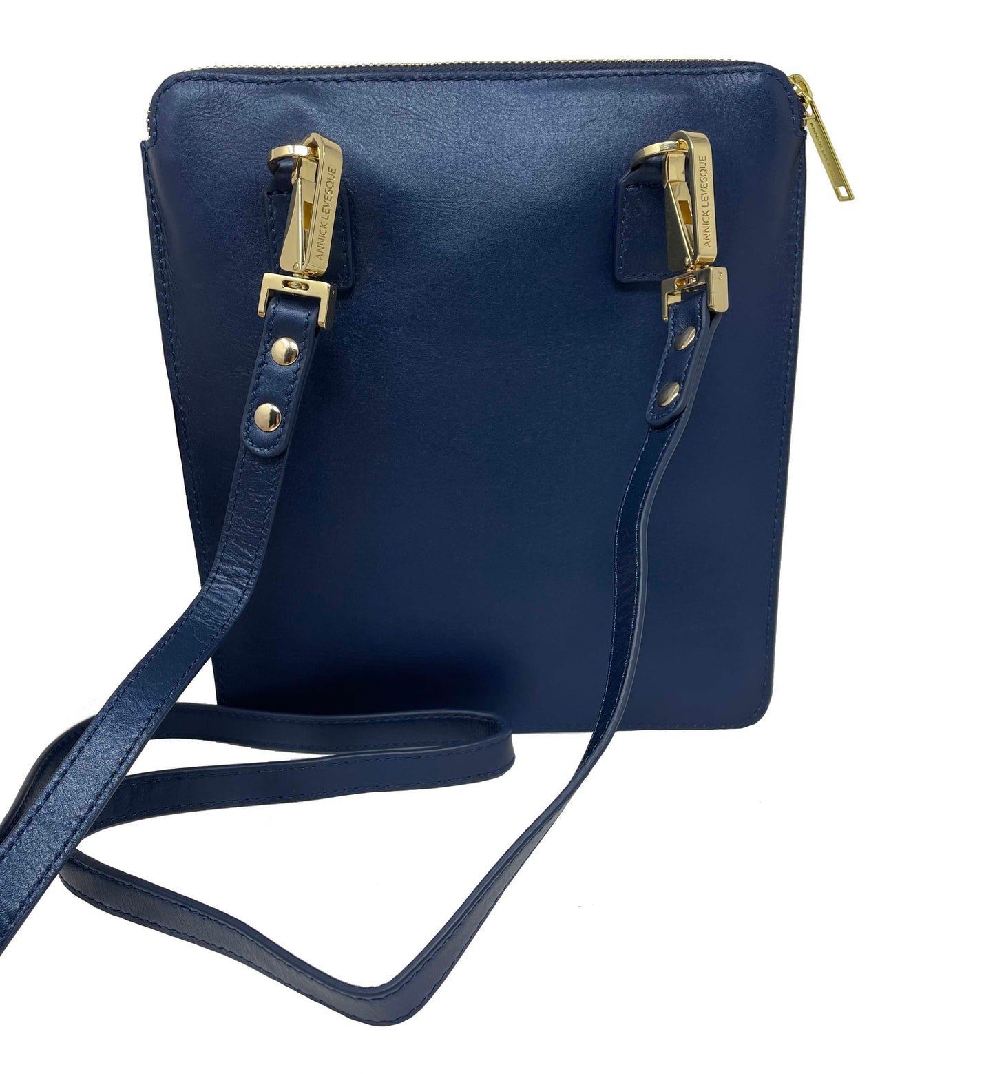 Stella Genuine Leather Crossbody Bag, Navy