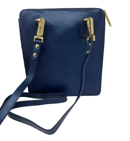 Stella Genuine Leather Crossbody Bag, Navy