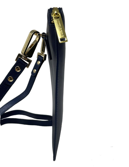 Stella Genuine Leather Crossbody Bag, Navy