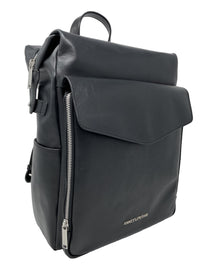 Grand Sac à dos en Cuir véritable Noir | Léanne
