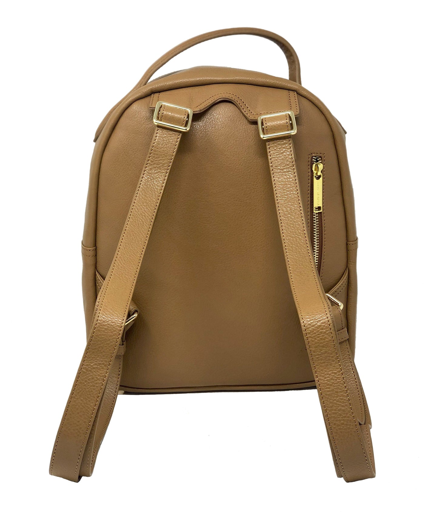 Sac à dos en cuir véritable marron clair | Eve