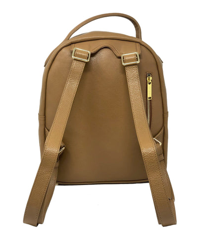Sac à dos en cuir véritable marron clair | Eve