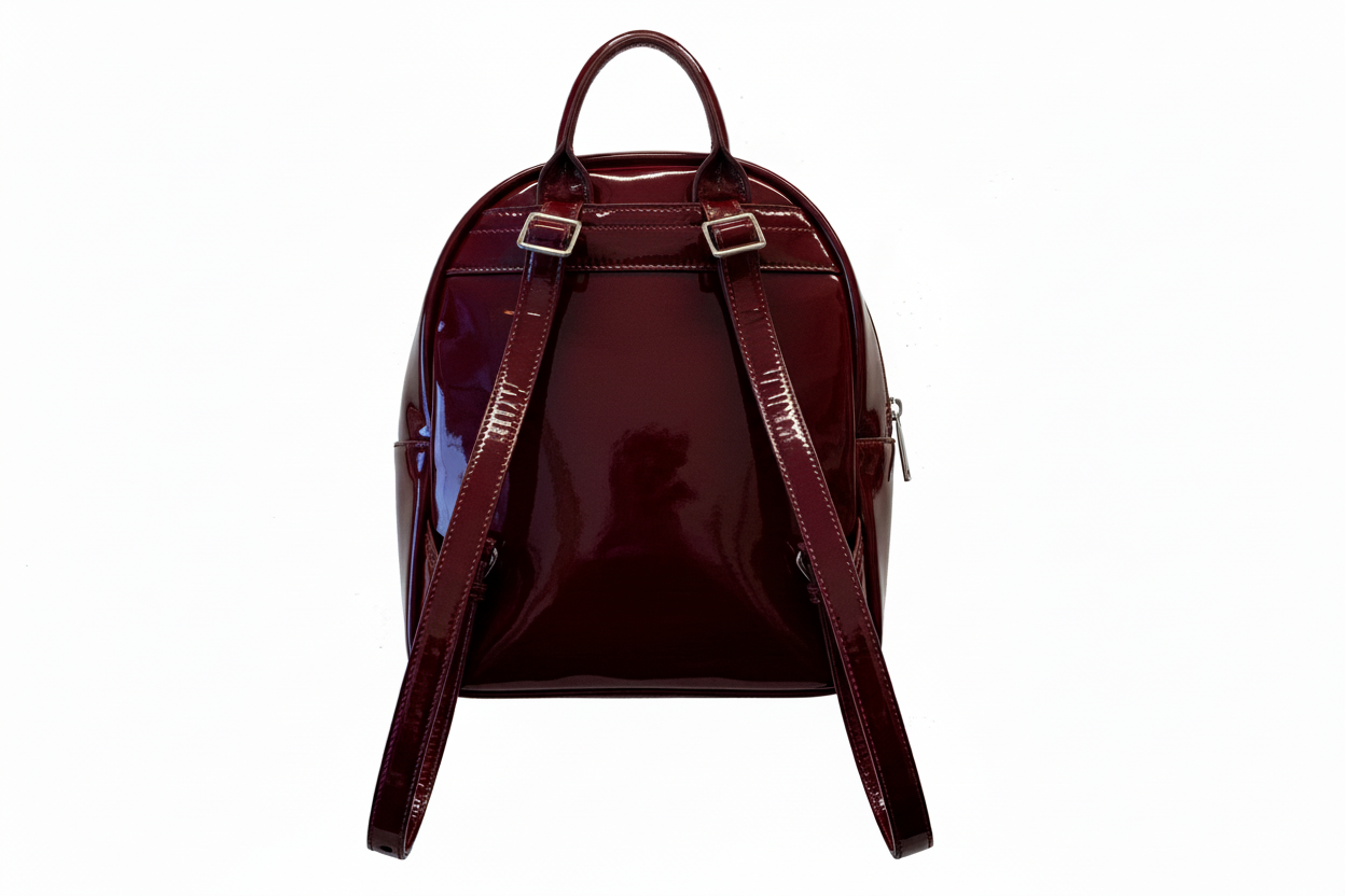 Deep burgundy soft patinated leather backpack | Eve