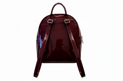 Deep burgundy soft patinated leather backpack | Eve