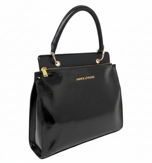 Sac à Main en Cuir Véritable Noir vernis, Chloé