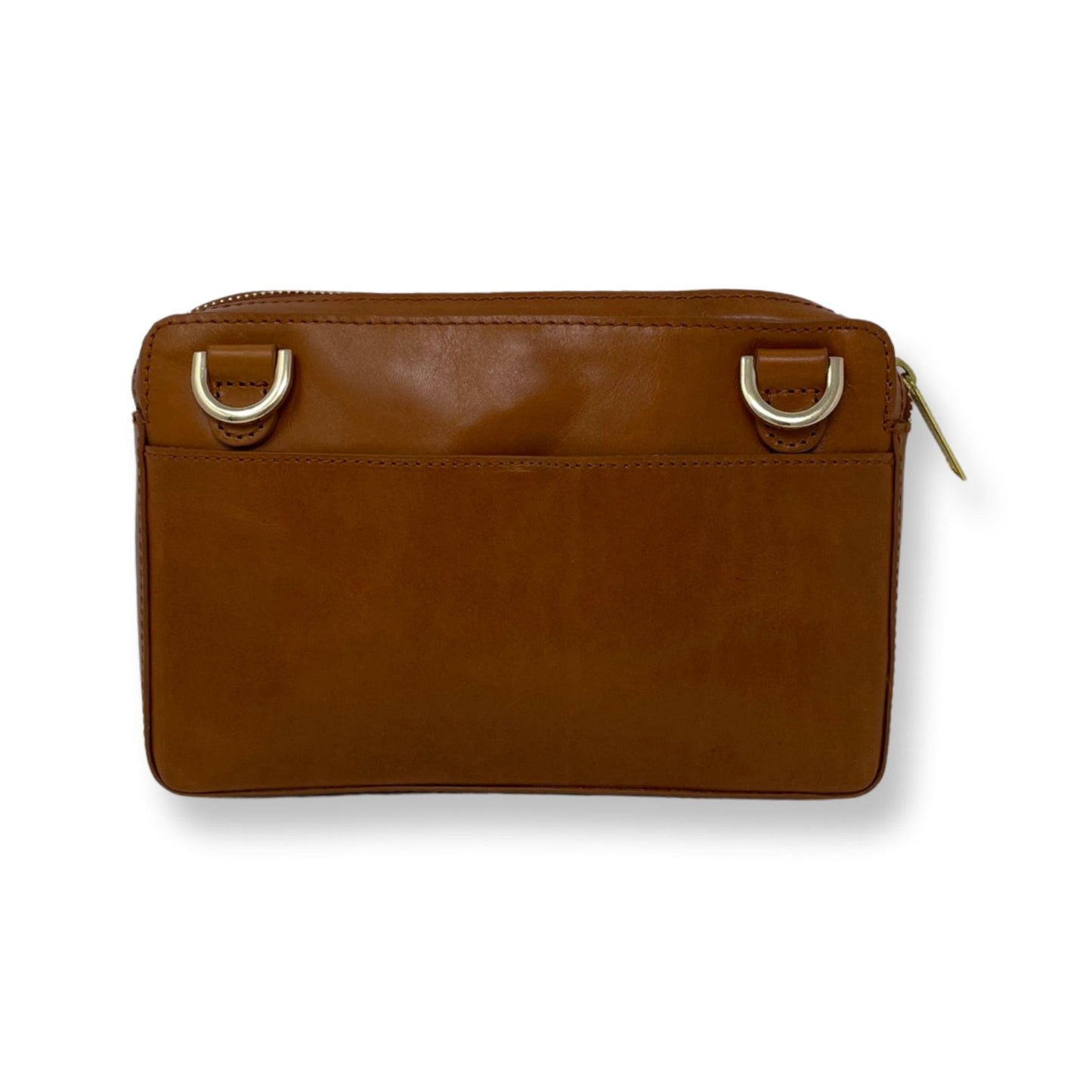 Small cognac leather shoulder bag - Annie