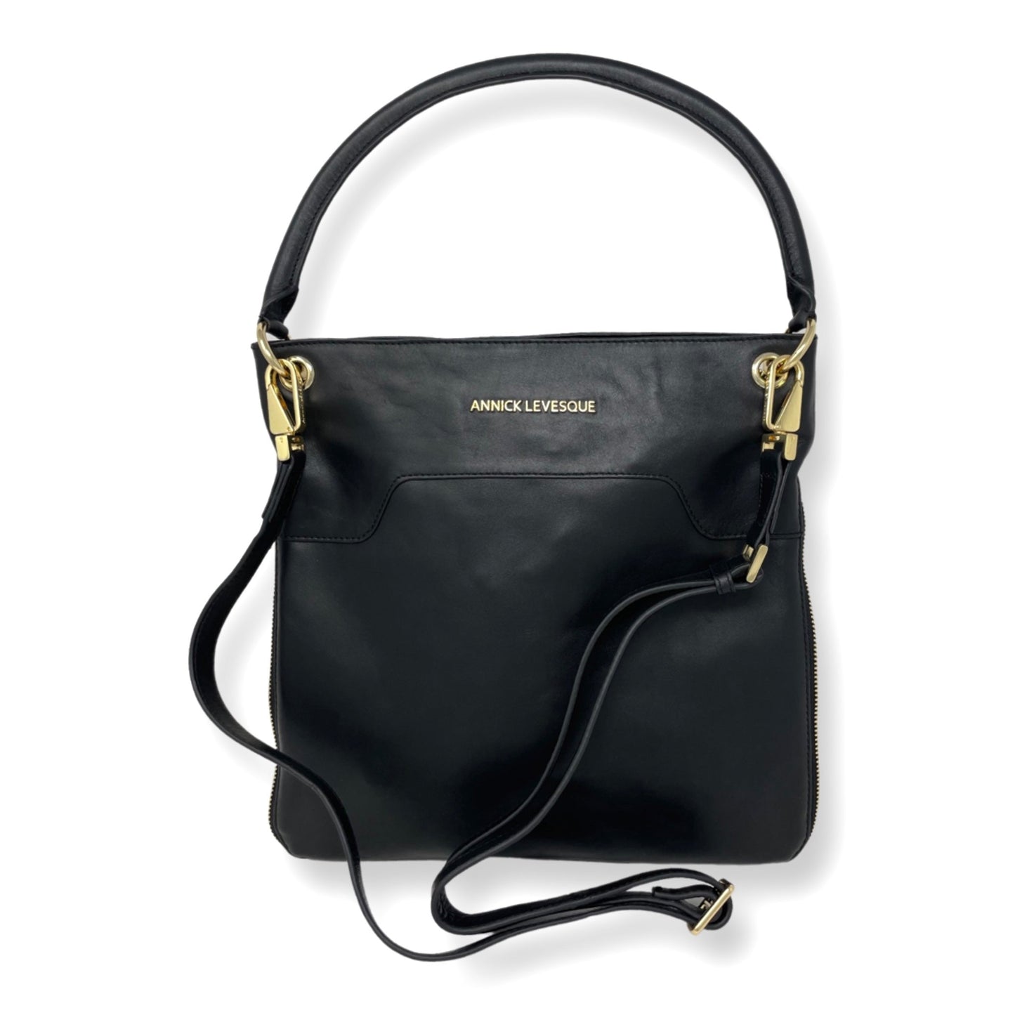 Black Genuine Leather Handbag, Amélie