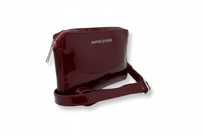 Small Annie Leather Shoulder Bag, supple patinated dark burgundy