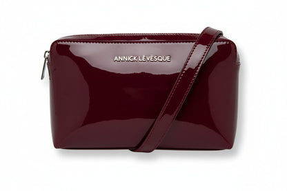 Small Annie Leather Shoulder Bag, supple patinated dark burgundy