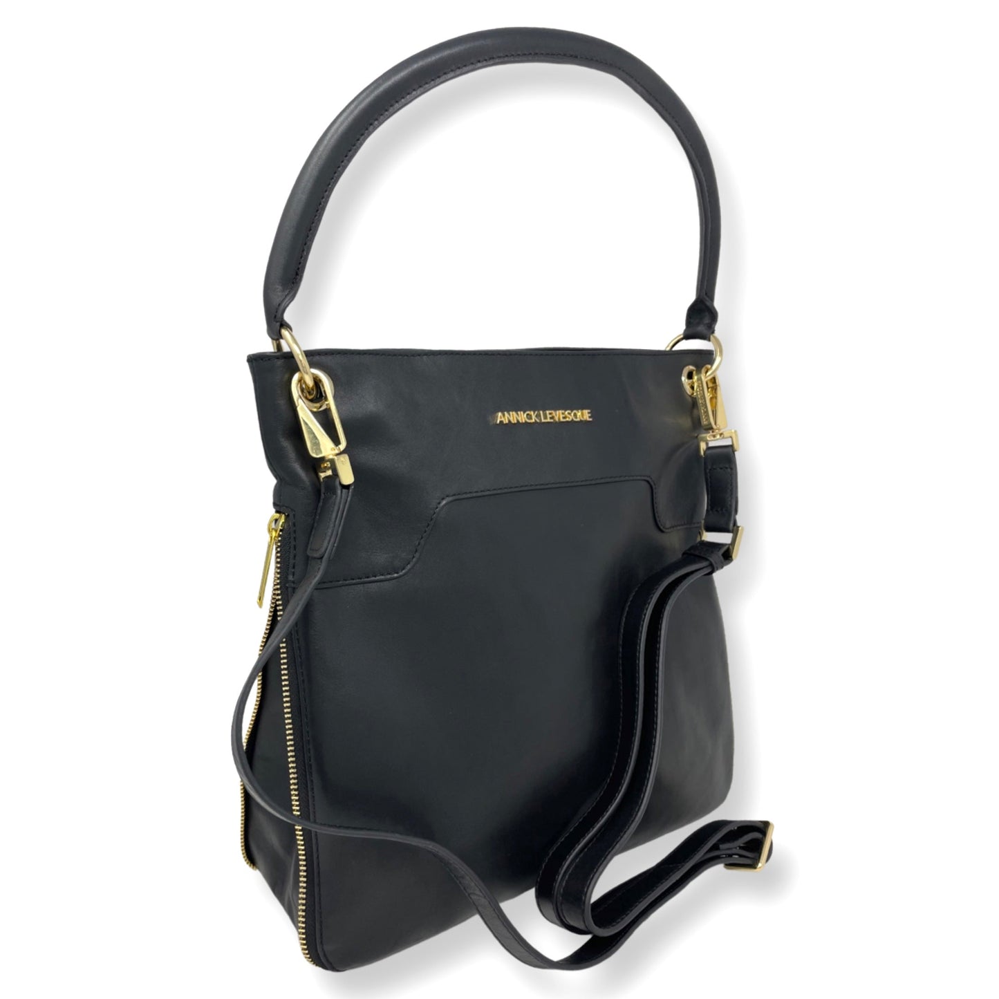 Black Genuine Leather Handbag, Amélie