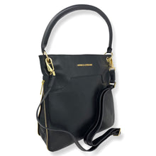 Sac à main en Cuir Véritable Noir, Amélie