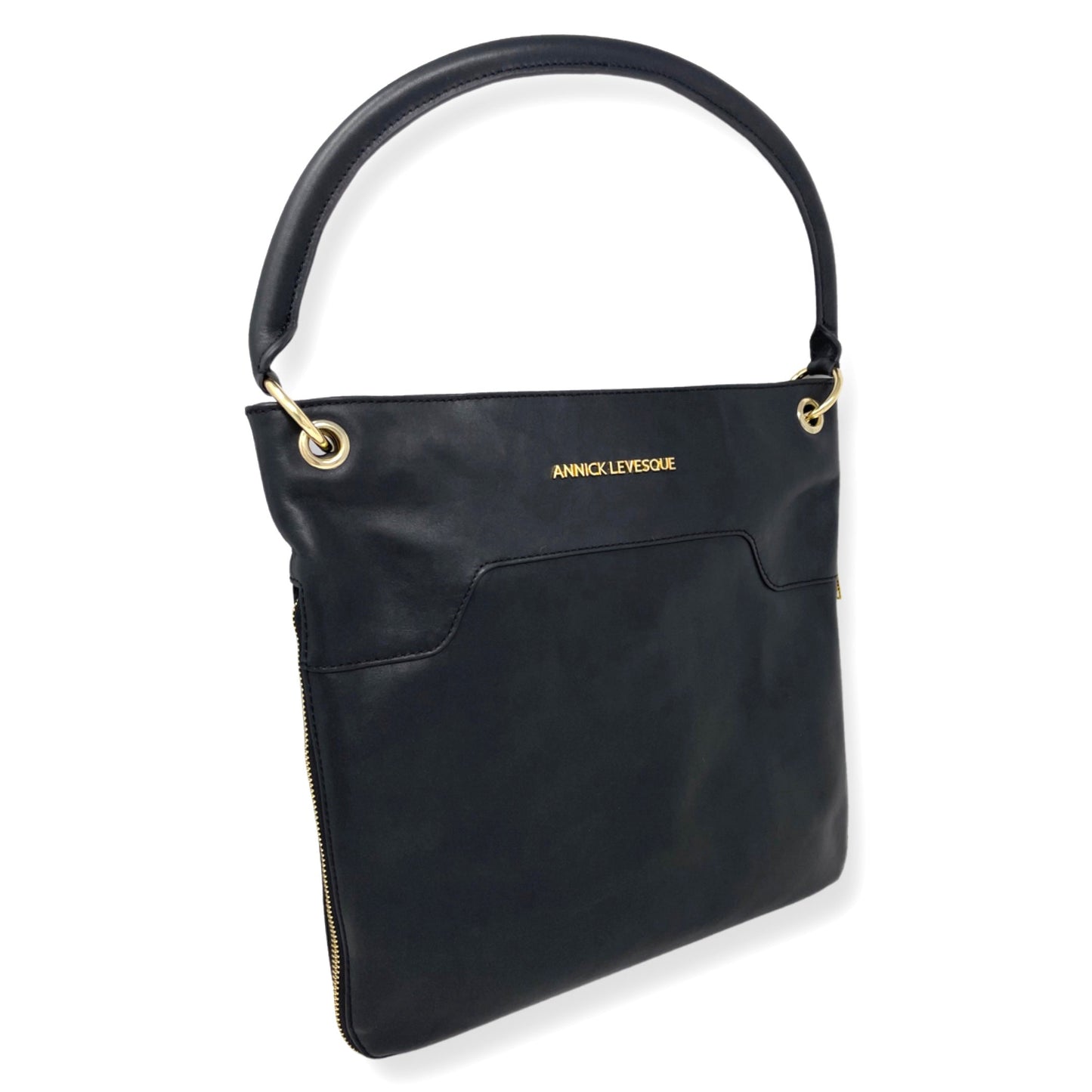 Black Genuine Leather Handbag, Amélie