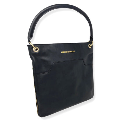 Black Genuine Leather Handbag, Amélie