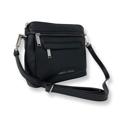 Black leather cross-body bag - Brigitte - PRE-ORDER