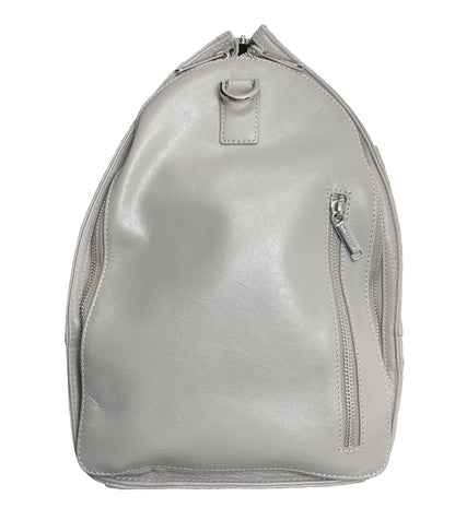 Large Travel Bag-Grey Genuine Leather Cover, Frederick