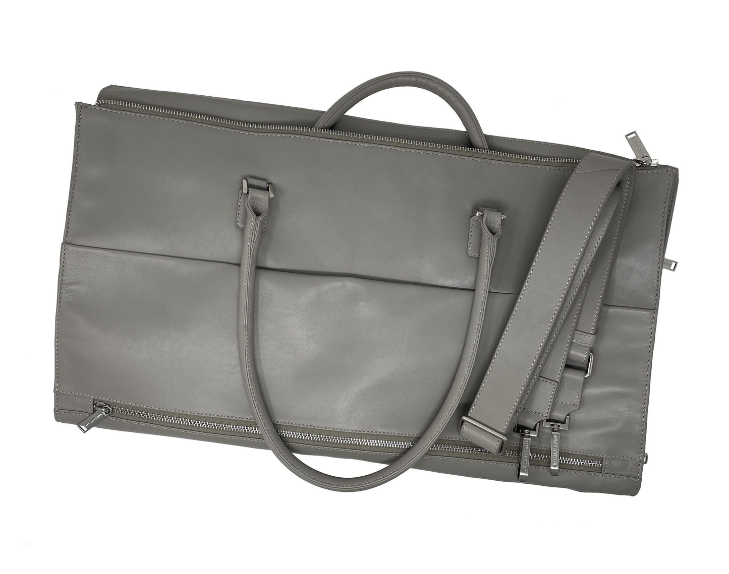 Large Travel Bag-Grey Genuine Leather Cover, Frederick