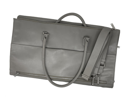 Large Travel Bag-Grey Genuine Leather Cover, Frederick
